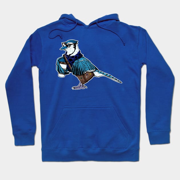 Hipster Blue Jay Hoodie by deancoledesign